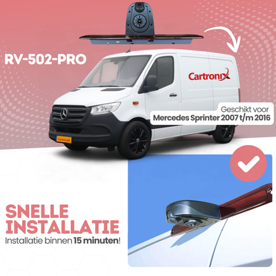 Mercedes Sprinter Derde Remlicht met Dubbele Lens Achteruitrijcamera | 2007 t/m 2016 | Nachtzicht | HD Beeld