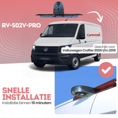 Volkswagen Crafter Derde Remlicht met Dubbele Lens Achteruitrijcamera | 2006 t/m 2019 | Nachtzicht | HD Beeld