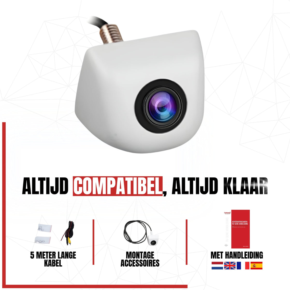 Kamera cofania RV-360 PRO | Oryginalny wygląd | Biały