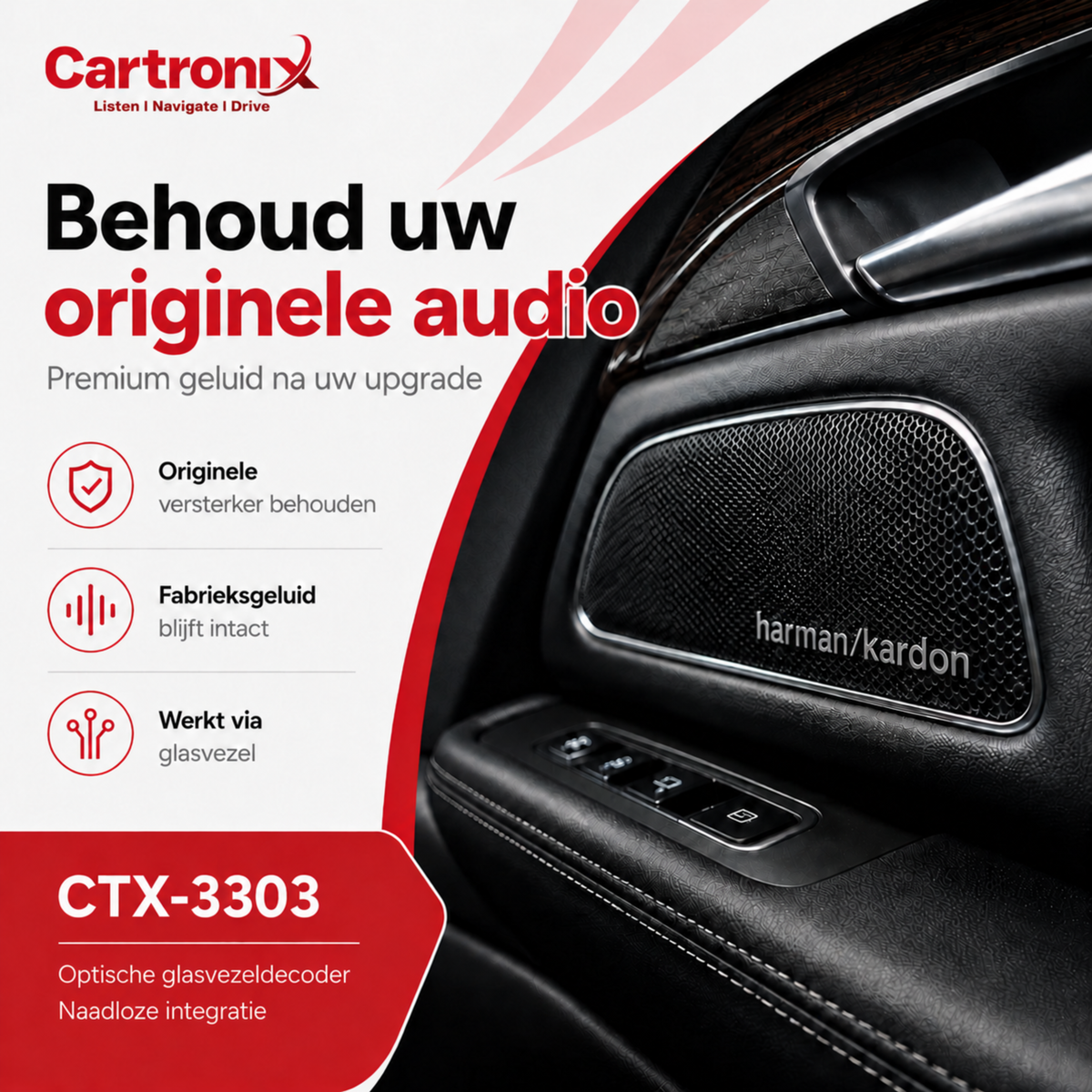 CTX-3303 | Decodificador de fibra óptica | Mercedes Clase E W211 | S/SL/SLK/CLK | a partir de 2009