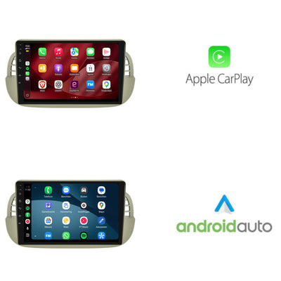 Fiat 500 CarPlay & Android Auto radio | 2007 t/m 2015 | 9 inch | Android 15 | Beige