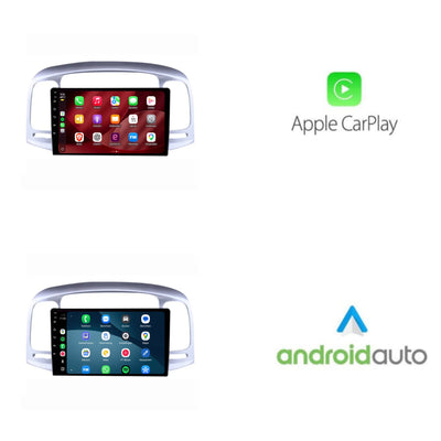 Hyundai Accent CarPlay & Android Auto Radio | 2007 bis 2011 | 9 Zoll | Android 15 | Silber | CTX-7174