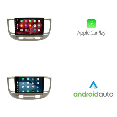 Kia Rio CarPlay & Android Auto radio | 2006 t/m 2010 | 9 inch | Android 15 | Beige | CTX-7173