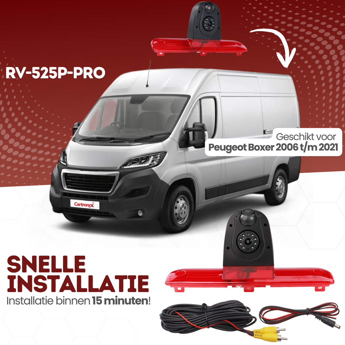 Peugeot Boxer Bremsleuchte mit Doppellinse und Rückfahrkamera | 2006 bis 2021 | Nachtsicht | HD-Bild