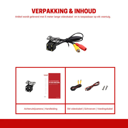 Cartronix RV-300 PRO Reversing Camera | Universal | 4 LED | Night Vision | Waterproof | Car