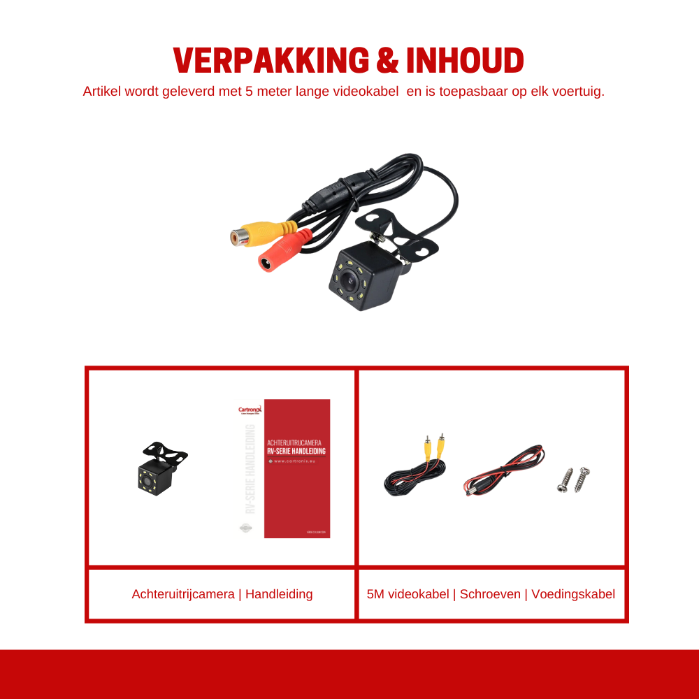 Cartronix RV-310 PRO Rückfahrkamera | Universal | 8 LED | Nachtsicht
