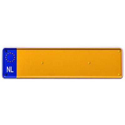 Tornillos para matrícula con tapa | Amarillo y Azul | 6 piezas