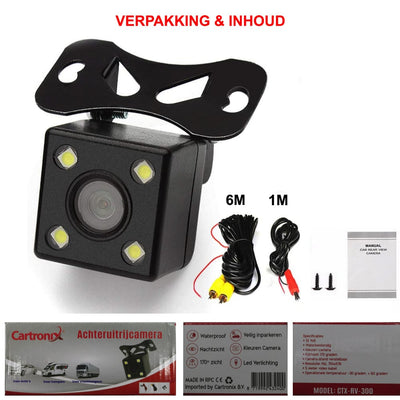 Cartronix RV-300 achteruitrijcamera met nachtzicht en 4 LED