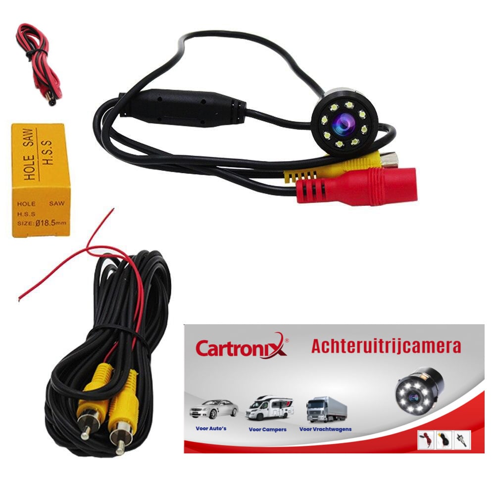 Cartronix RV-340 Rückfahrkamera | Universell | Stoßstange | 8 LED