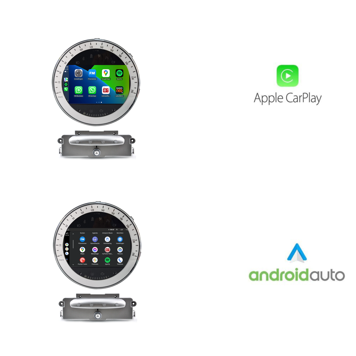 Mini Cooper CarPlay Autoradio | Silver | 2006 t/m 2013 | Android Auto