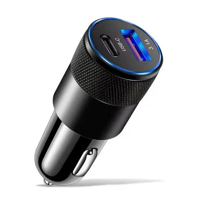 Compact 20W Car Charger | Fast charger | USB-C Power Delivery & USB 3.0 Quick Charge