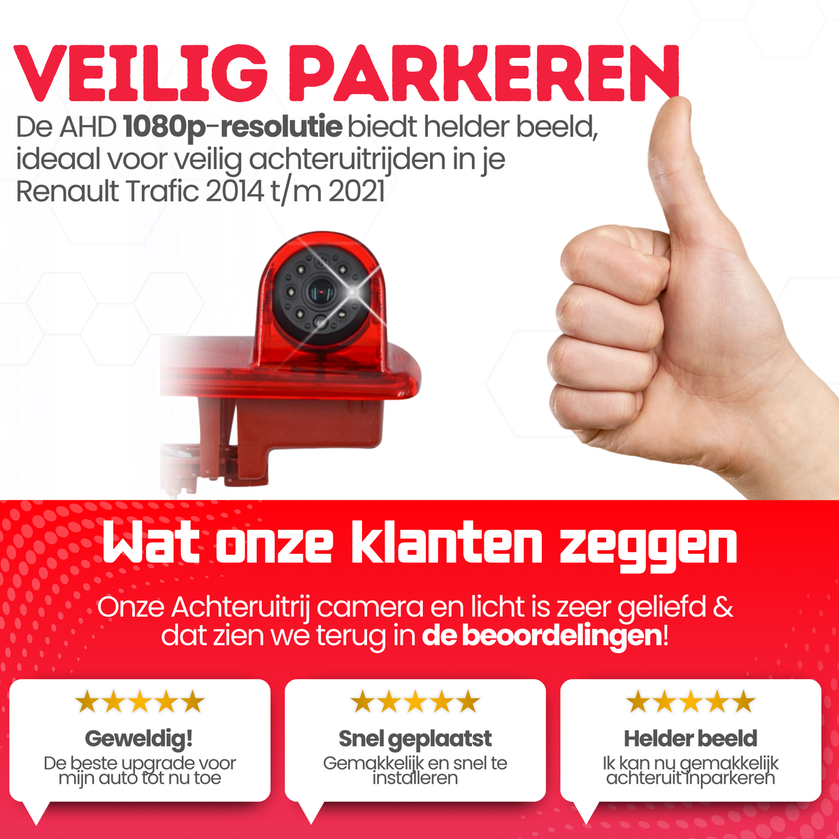 Renault Trafic Derde Remlicht Achteruitrijcamera | 2014 t/m 2021 | Nachtzicht | HD Beeld – afbeelding 4