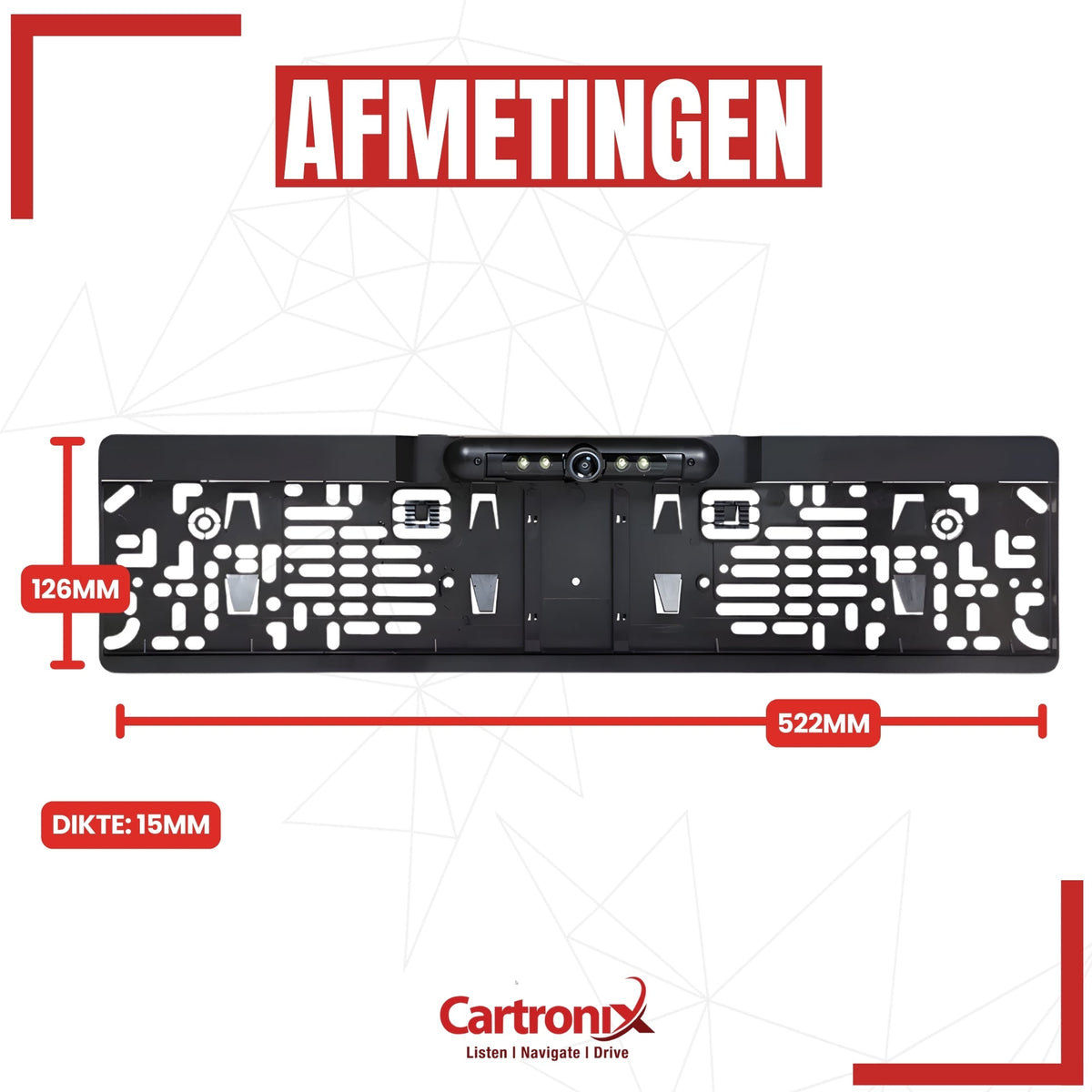 Cartronix RV-420 PRO kentekenplaathouder met camera | Full HD