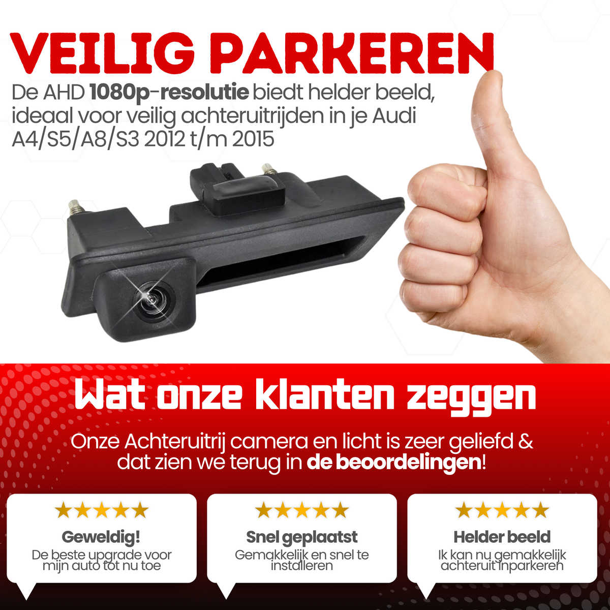 Caméra de recul pour Audi A4/S5/A8/S3 | 2012 à 2015 | Vision nocturne & Image HD