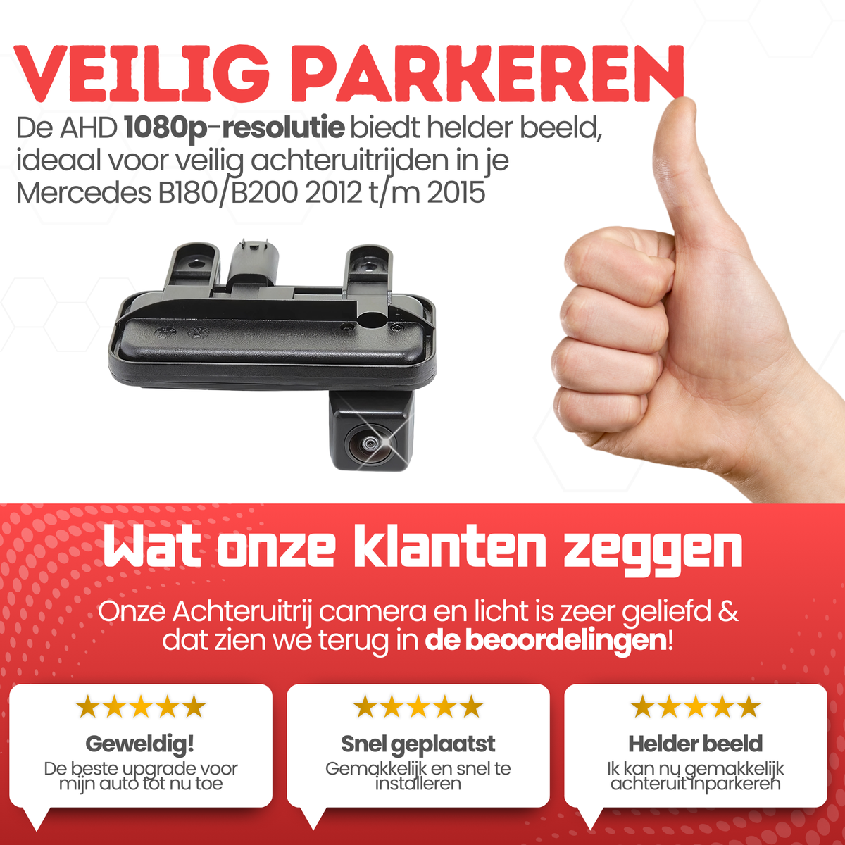 Mercedes B180/B200 Achteruitrijcamera | 2012 t/m 2015 | Nachtzicht & HD Beeld
