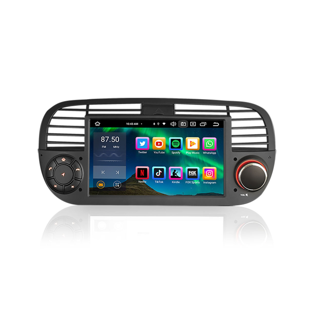 Fiat 500 CarPlay | 2007 bis 2015 | Android 14 Autoradio schwarz