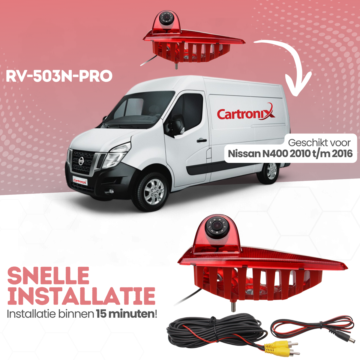 Nissan N400 Terza luce di stop con telecamera per retromarcia | 2010 - 2016 | Visione notturna | Immagine HD