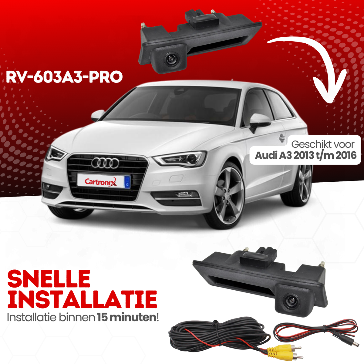 Telecamera posteriore Audi A3 | 2013-2016 | Visione notturna e immagine HD