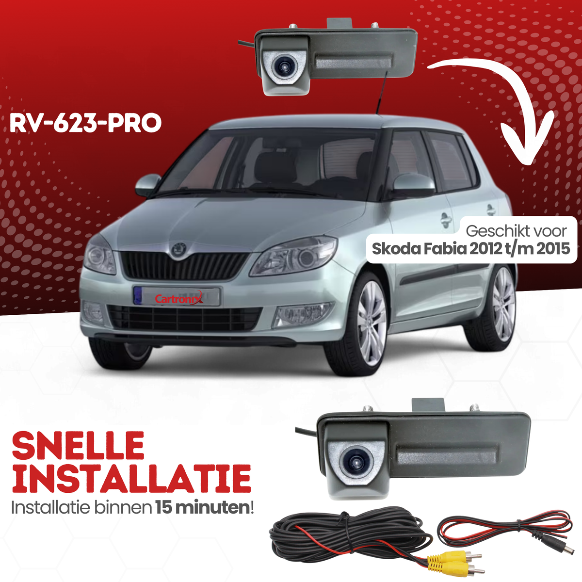 Caméra de recul Skoda Fabia | 2012 à 2015 | Vision nocturne & image HD