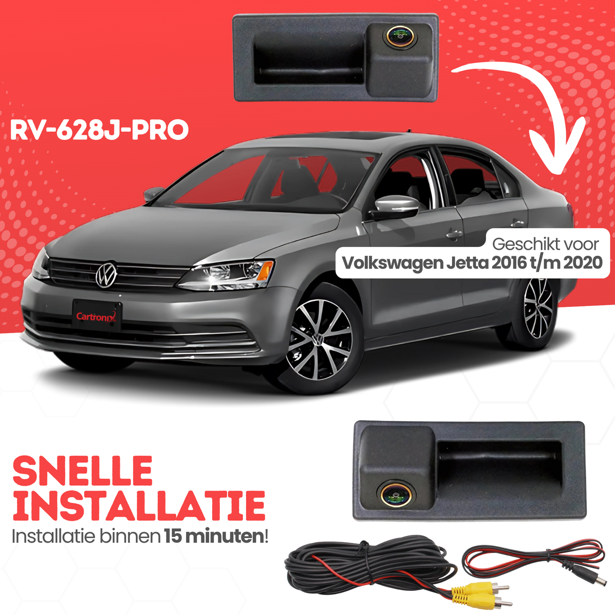 Telecamera per retromarcia Volkswagen Jetta | 2016-2020 | Visione notturna e immagine HD