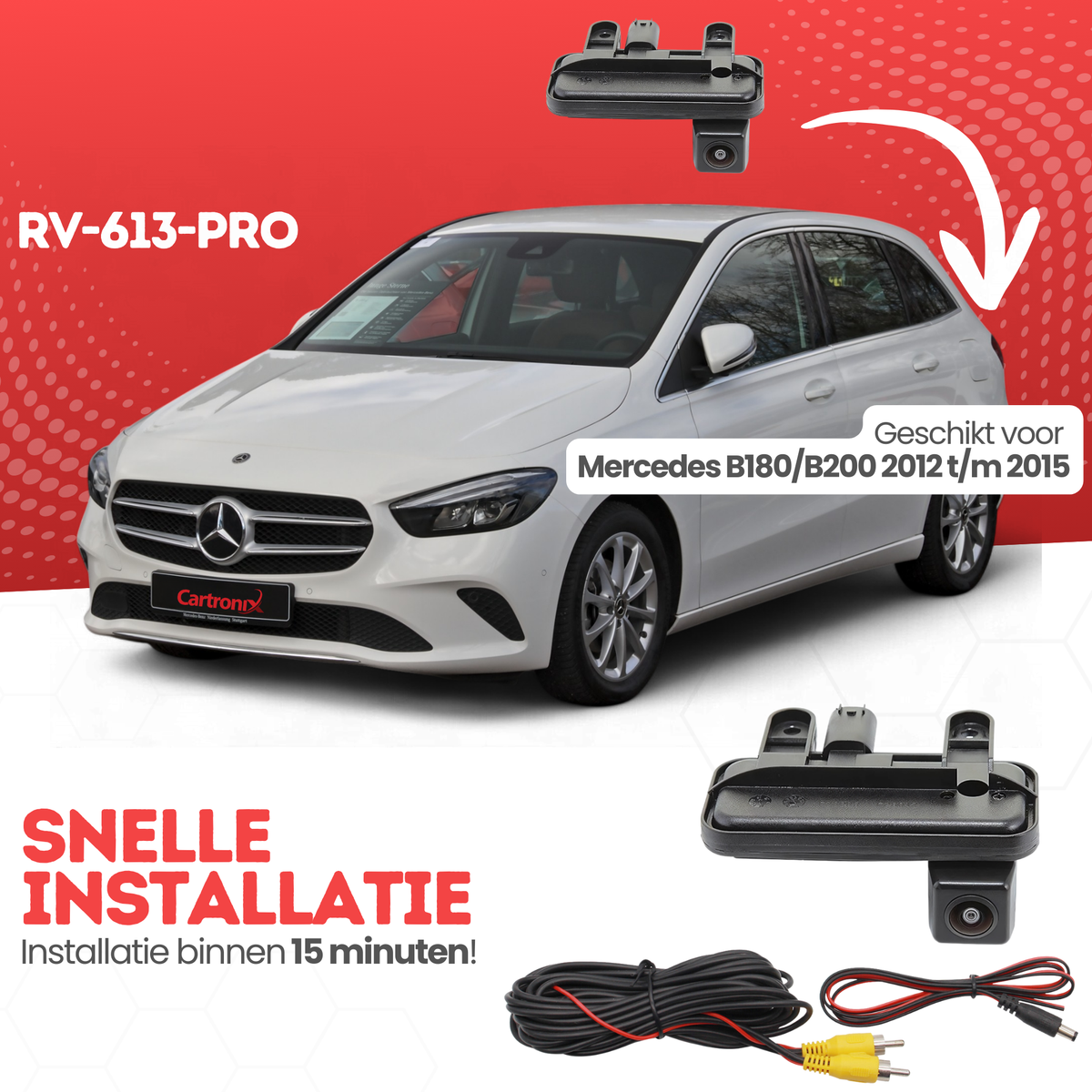 Mercedes B180/B200 Achteruitrijcamera | 2012 t/m 2015 | Nachtzicht & HD Beeld