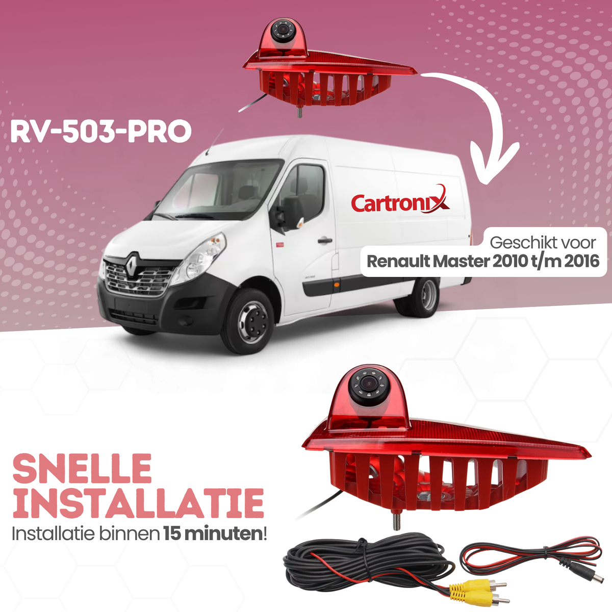 Renault Master Terza luce freno con telecamera di retromarcia | 2010 - 2016 | Visione notturna | Immagine HD