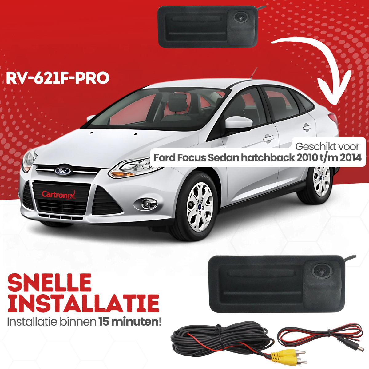 Ford Focus Sedan hatchback Achteruitrijcamera | 2010 t/m 2014 | Nachtzicht & HD Beeld