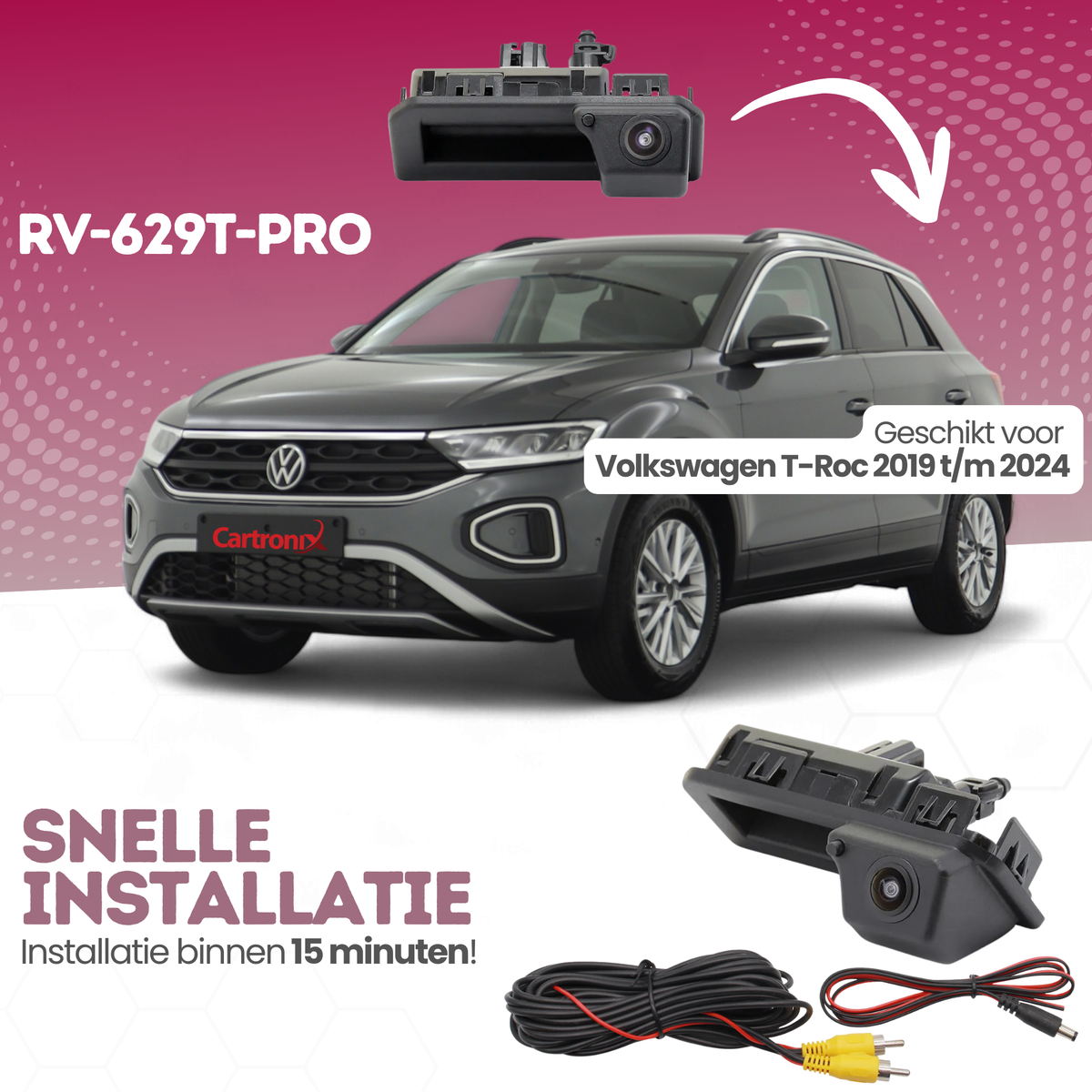 Telecamera posteriore Volkswagen T-Roc | 2019 - 2024 | Visione notturna e immagine HD