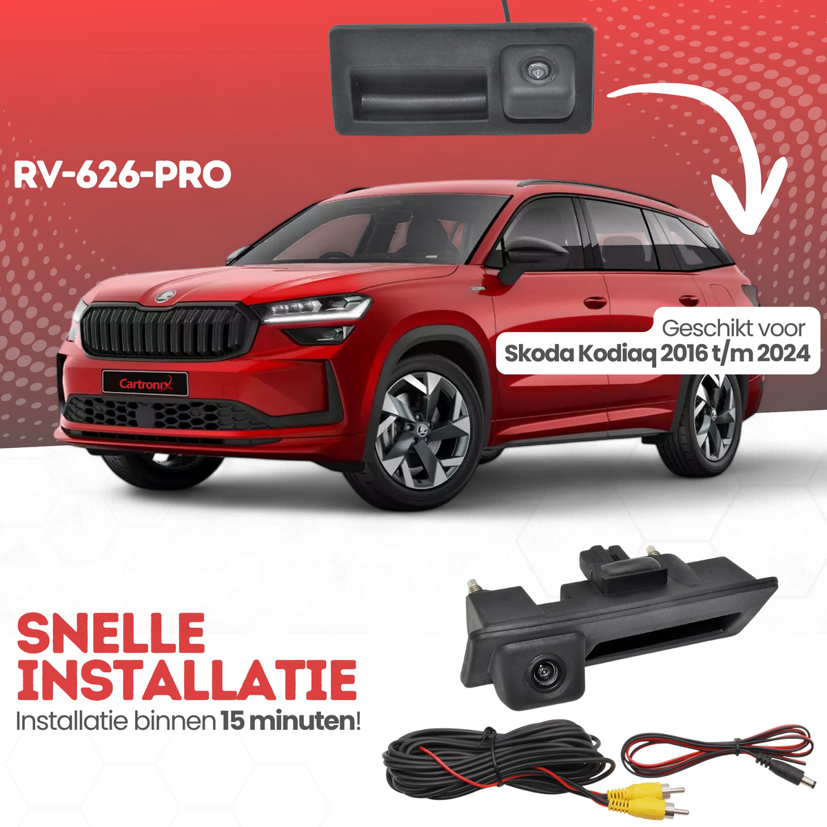 Skoda Kodiaq Achteruitrijcamera | 2016 t/m 2024 | Nachtzicht & HD Beeld