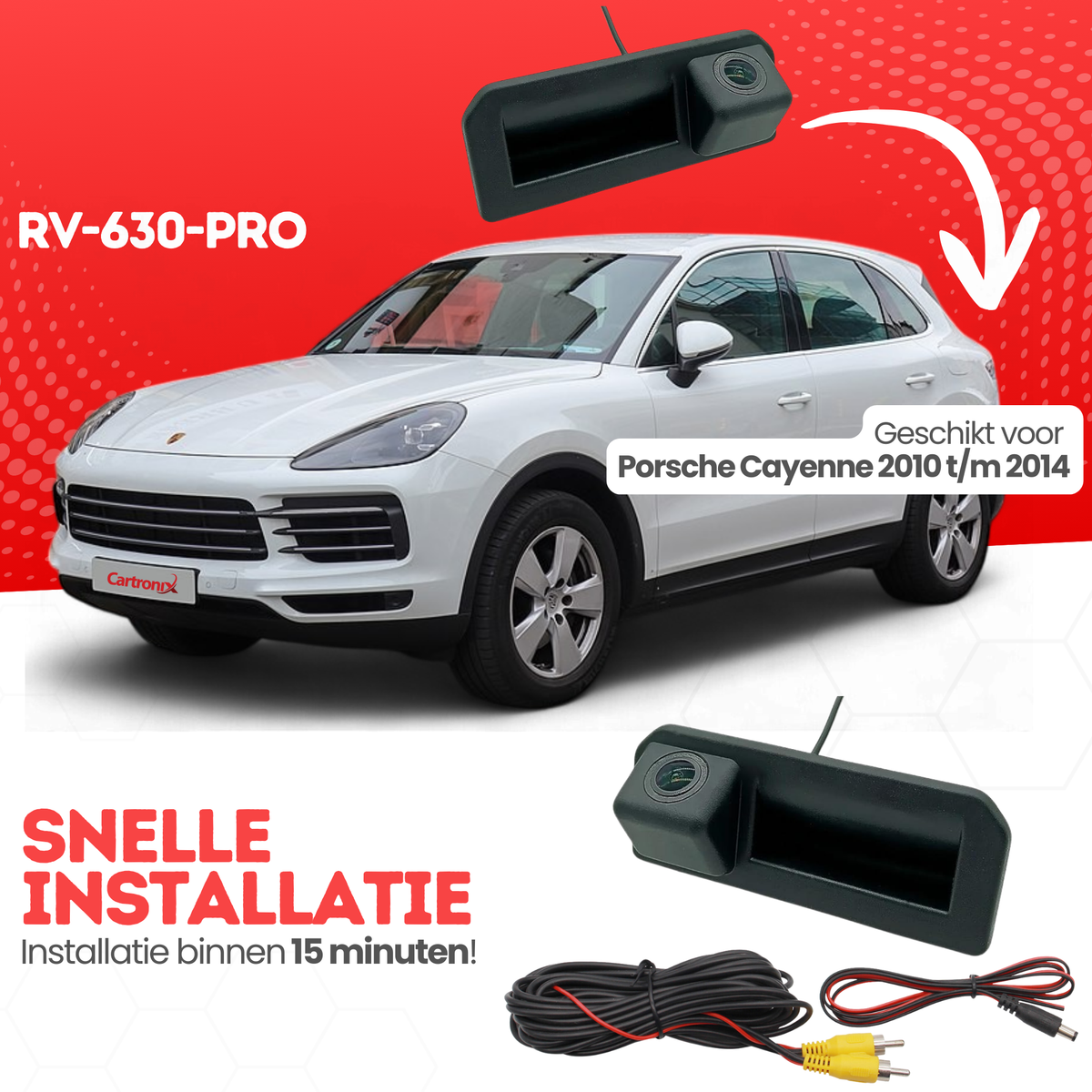 Kamera cofania do Porsche Cayenne | 2010–2014 | Noktowizor i obraz HD