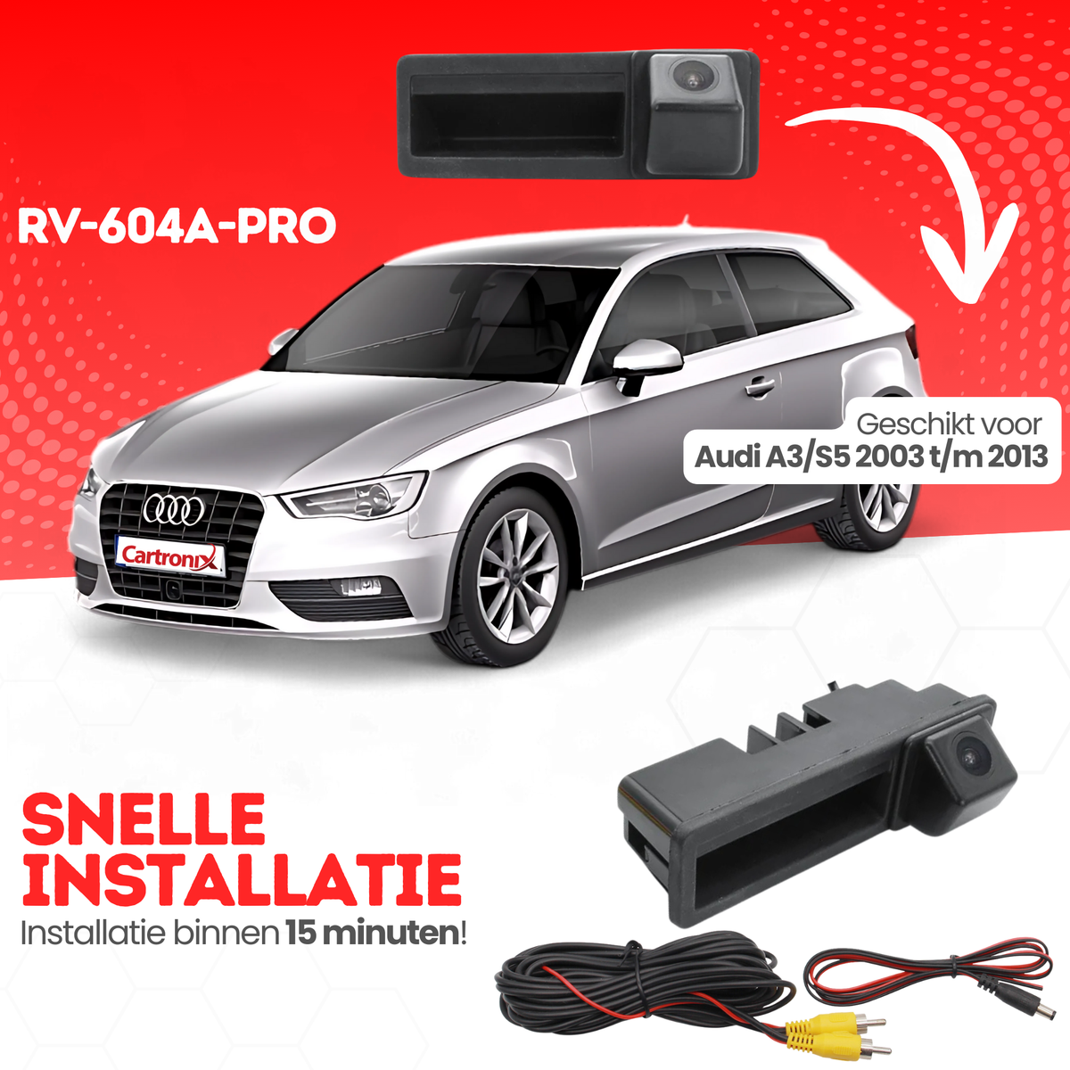 Caméra de recul Audi A3/S5 | 2003 à 2013 | Vision nocturne & Image HD