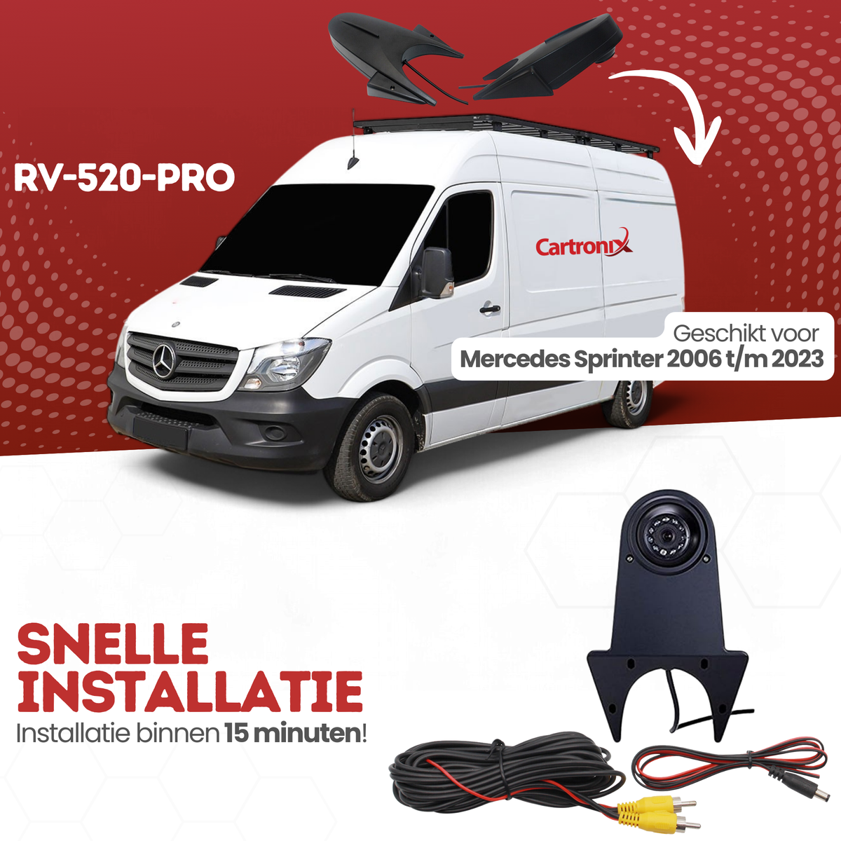 Kamera cofania do Mercedes Sprinter | 2006–2023 | Noktowizor | Obraz HD | RV-520-PRO