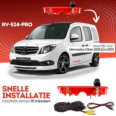 Troisième feu stop avec caméra de recul pour Mercedes Citan | 2012 à 2021 | Vision nocturne | Image HD