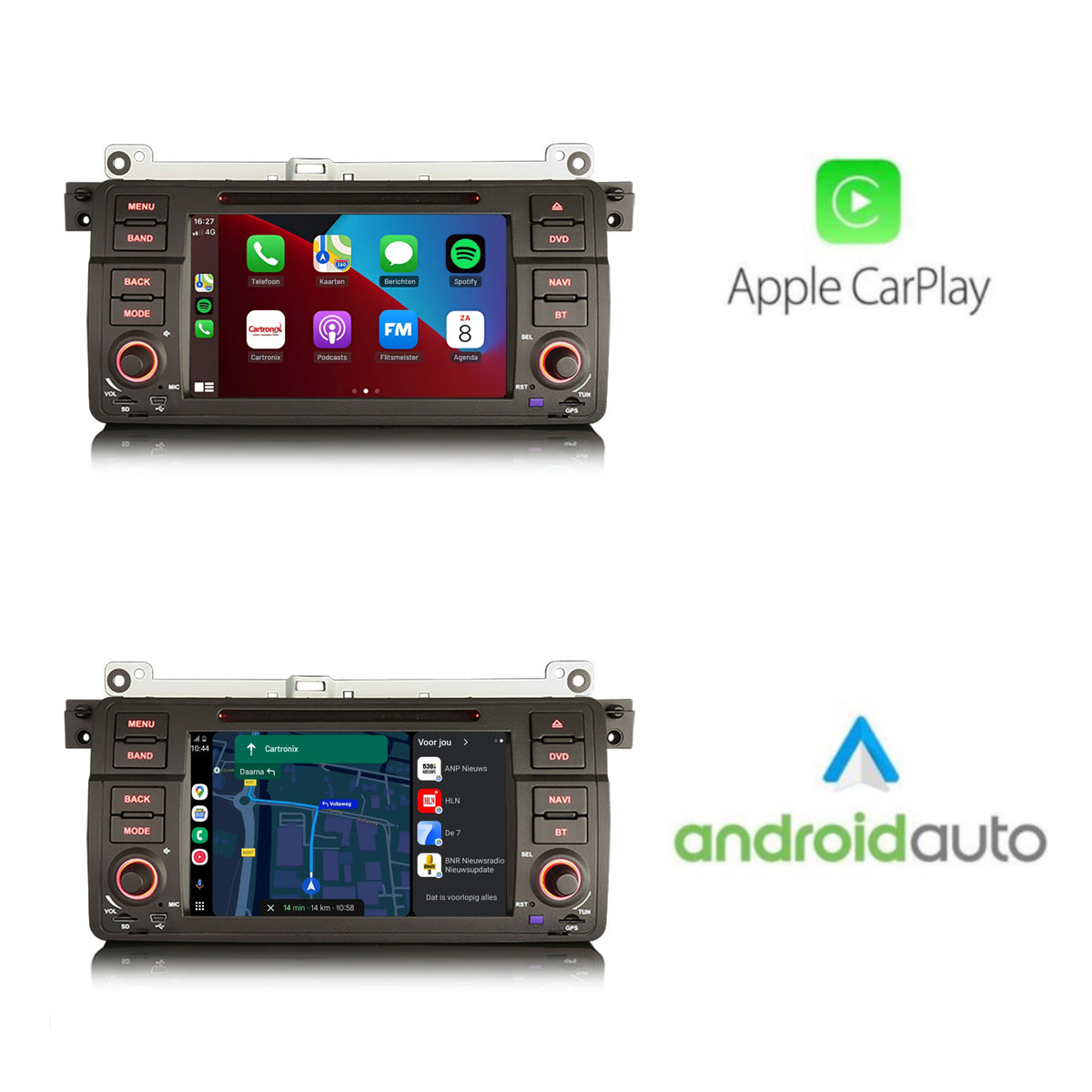 BMW 3-serie E46 Autoradio | 1999 t/m 2005 | CarPlay | 4+64GB | Android 14 | DVD/CD speler