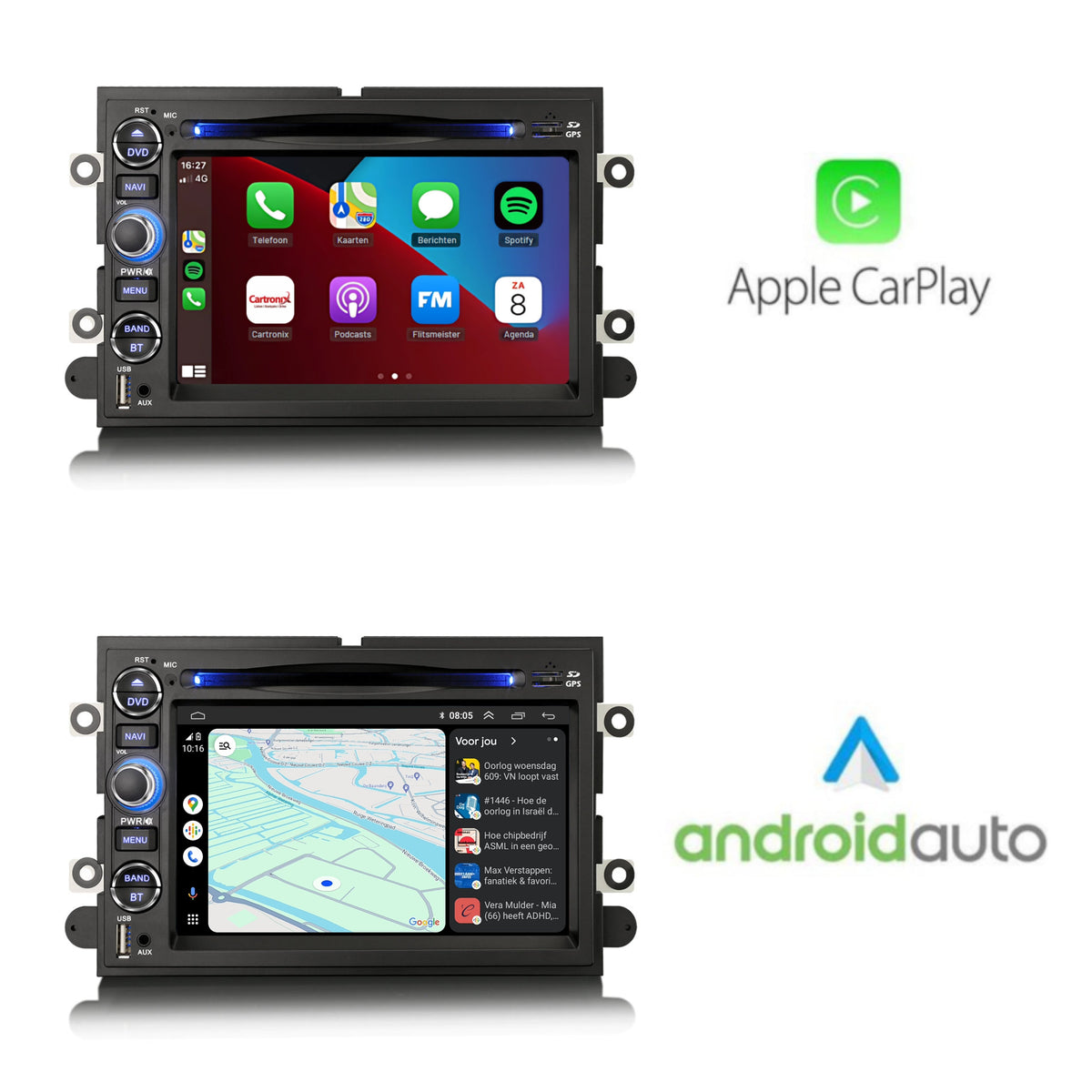Ford Mustang & Edge | CarPlay & Android Auto | 2005 t/m 2010 | Android 16 | 4+64GB