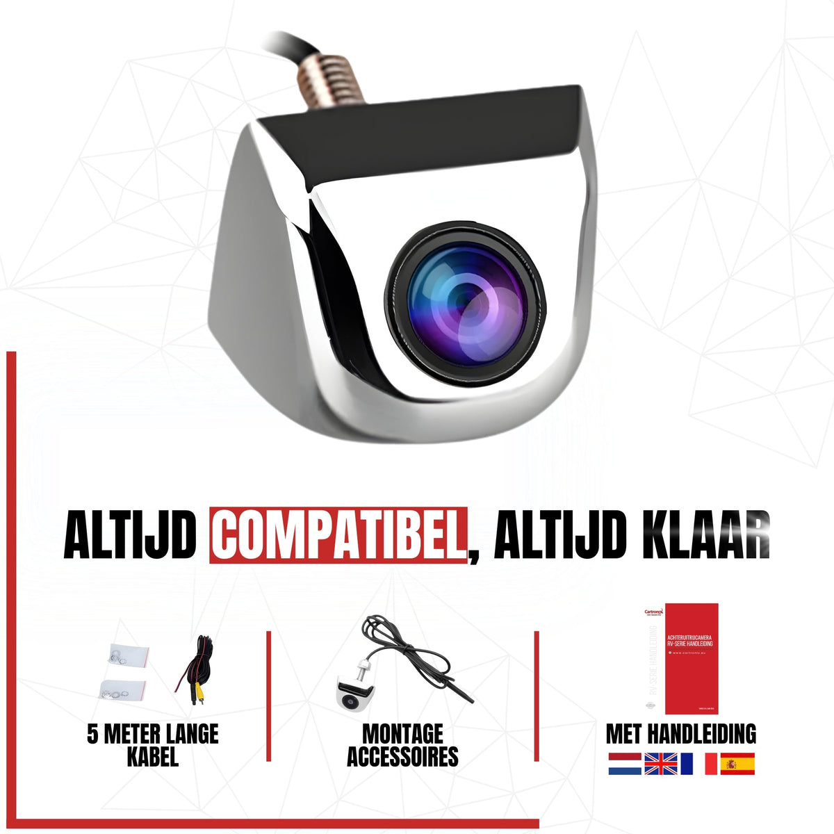 Kamera cofania RV-365 PRO | Oryginalny wygląd | Chrom