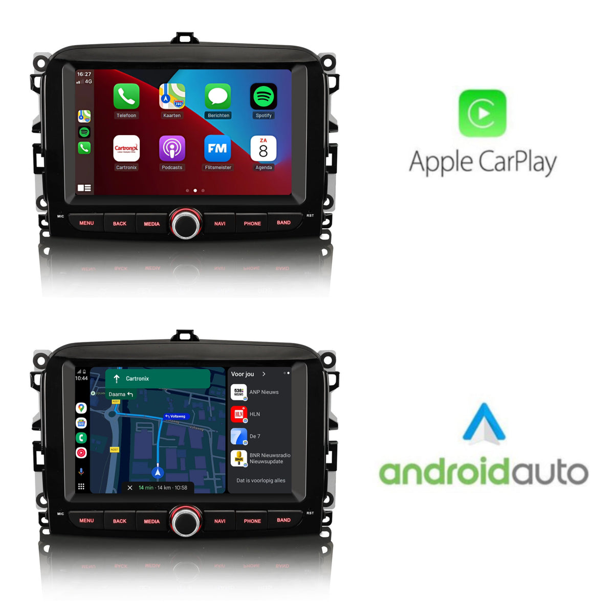 Fiat 500L CarPlay Android 14 | 2015 fino al 2018 | 4+64GB