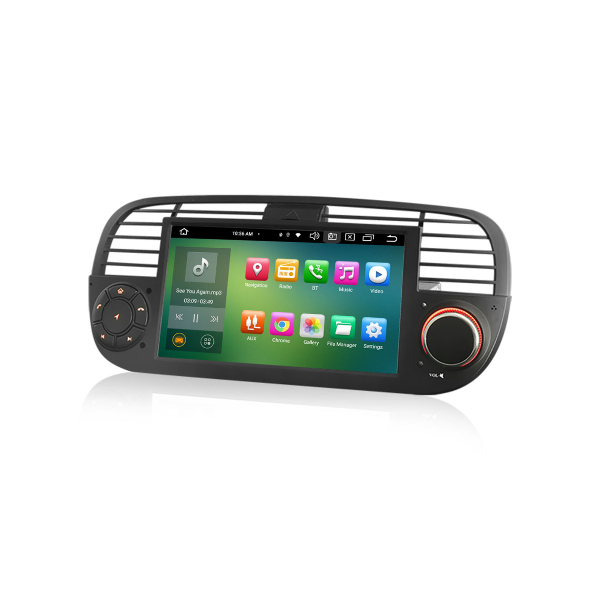 Fiat 500 CarPlay | 2007 bis 2015 | Android 14 Autoradio schwarz