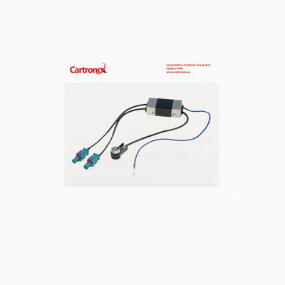 Radio antenna amplifier | 2x Fakra to Din right-angle plug | ZRS-SA2FD-ISO