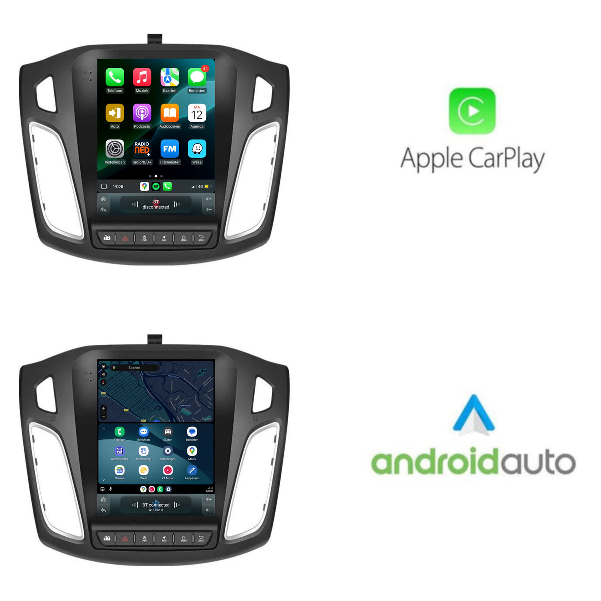 Cartronix Ford Focus | 2011 - 2017 | Autoradio Navigazione | Apple CarPlay & Android Auto | Android 13 | 10 pollici | Grande schermo HD