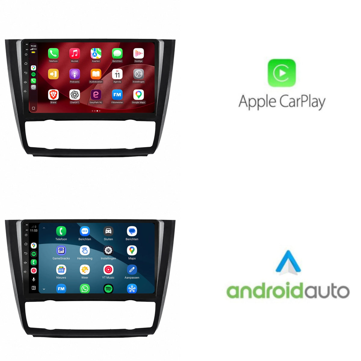 BMW 1 Serie E87 / E81 / E82 / E88 CarPlay & Android Auto Radio | 2004 bis 2012 | 9 Zoll | Android 15 | CTX-7273