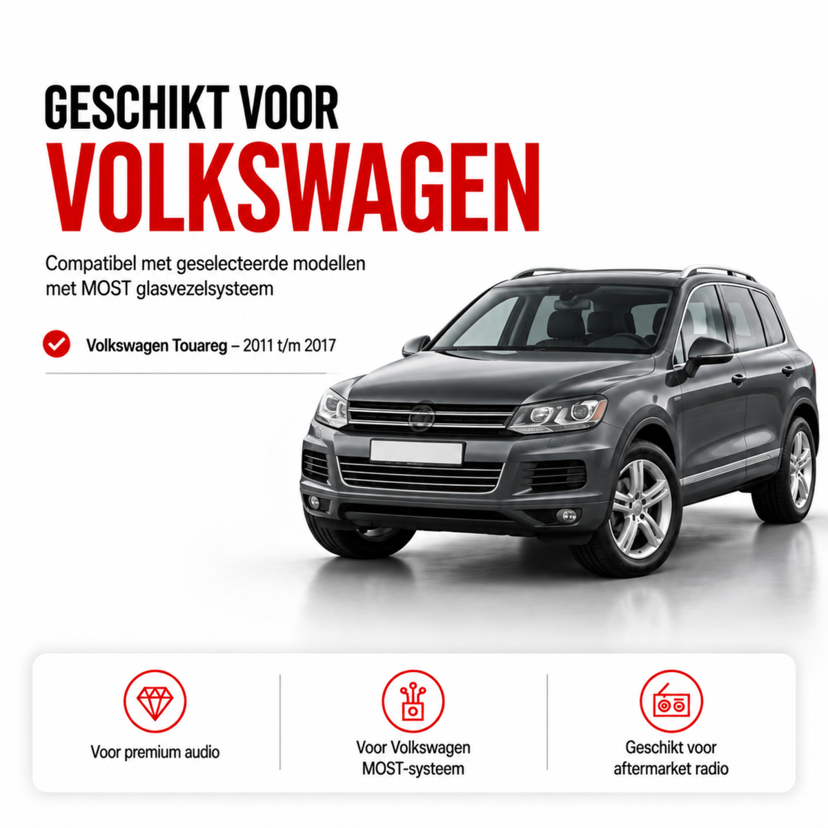 Decodificador de fibra óptica CTX-3307 para Volkswagen Touareg 2011 a 2017