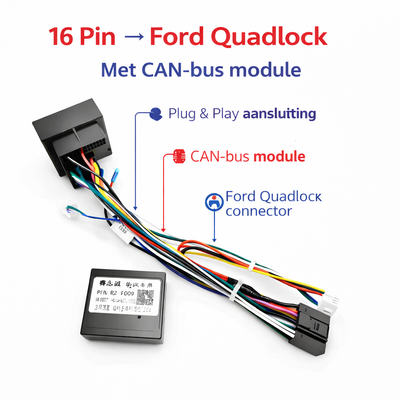 Kabel zasilający 16-pinowy | Adapter kablowy Ford Quadlock z magistralą CAN | CTX-801