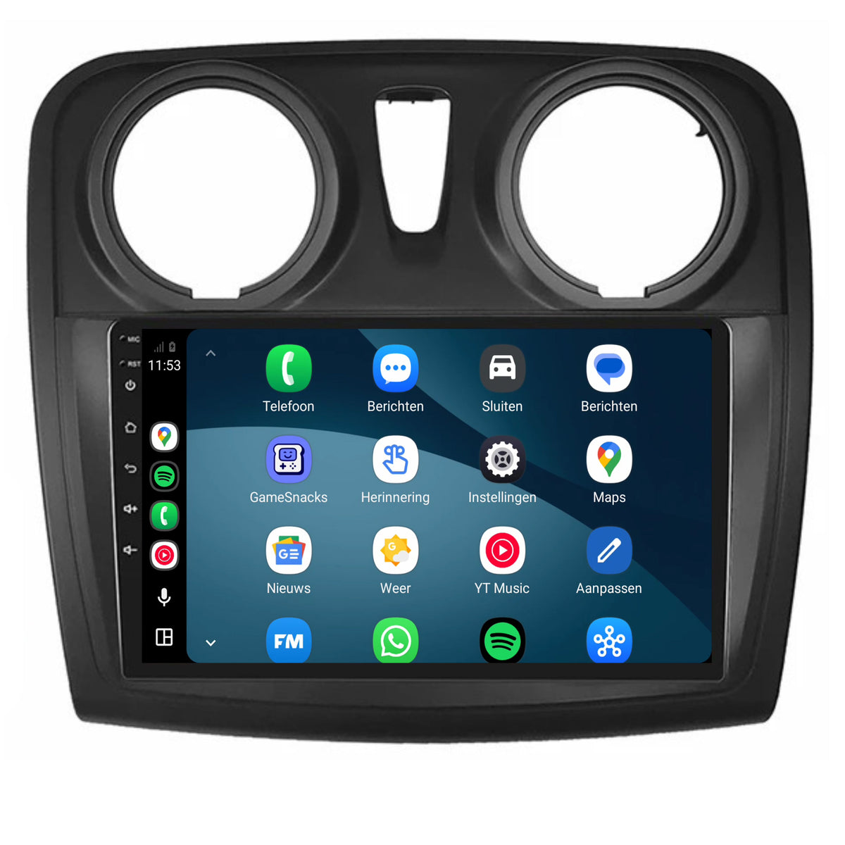Dacia Sandero CarPlay & Android Auto radio | 2013 t/m 2020 | 9 inch | Android 15 | CTX-7153