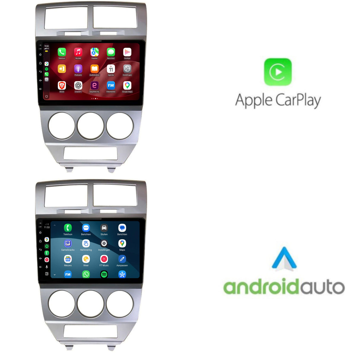 Dodge Caliber CarPlay & Android Auto radio | 2006 t/m 2010 | 10 inch | Android 15 | CTX-7323