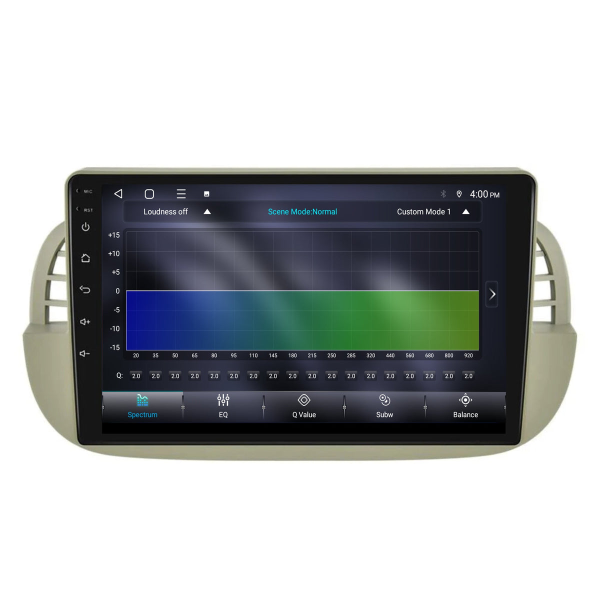 Autoradio Fiat 500 CarPlay & Android Auto | 2007-2015 | 9 pollici | Android 15 | Beige