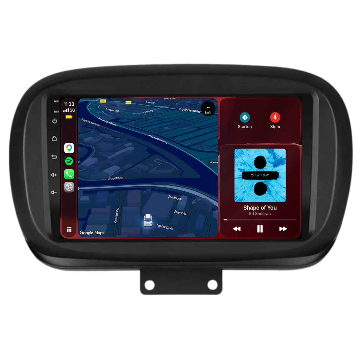Autoradio CarPlay & Android Auto per Fiat 500X | dal 2014 al 2023 | 9 pollici | Android 15 | CTX-7147
