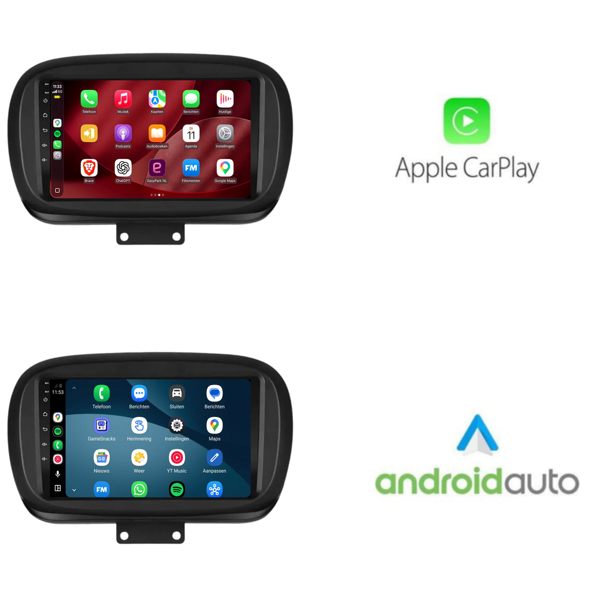 Autoradio CarPlay & Android Auto per Fiat 500X | dal 2014 al 2023 | 9 pollici | Android 15 | CTX-7147