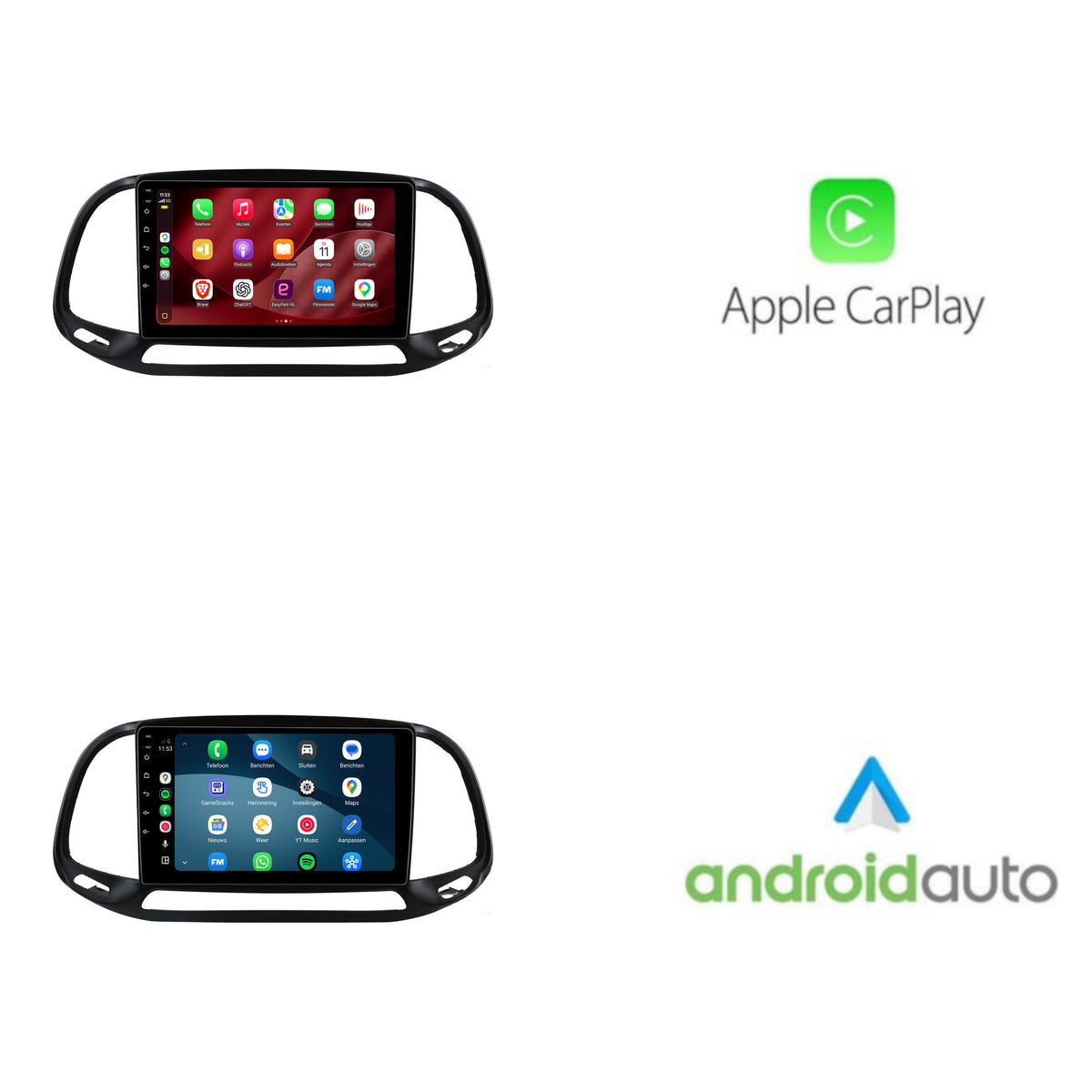Fiat Doblo CarPlay & Android Auto Radio | 2015 bis 2021 | 9 Zoll | Android 15 | CTX-7327