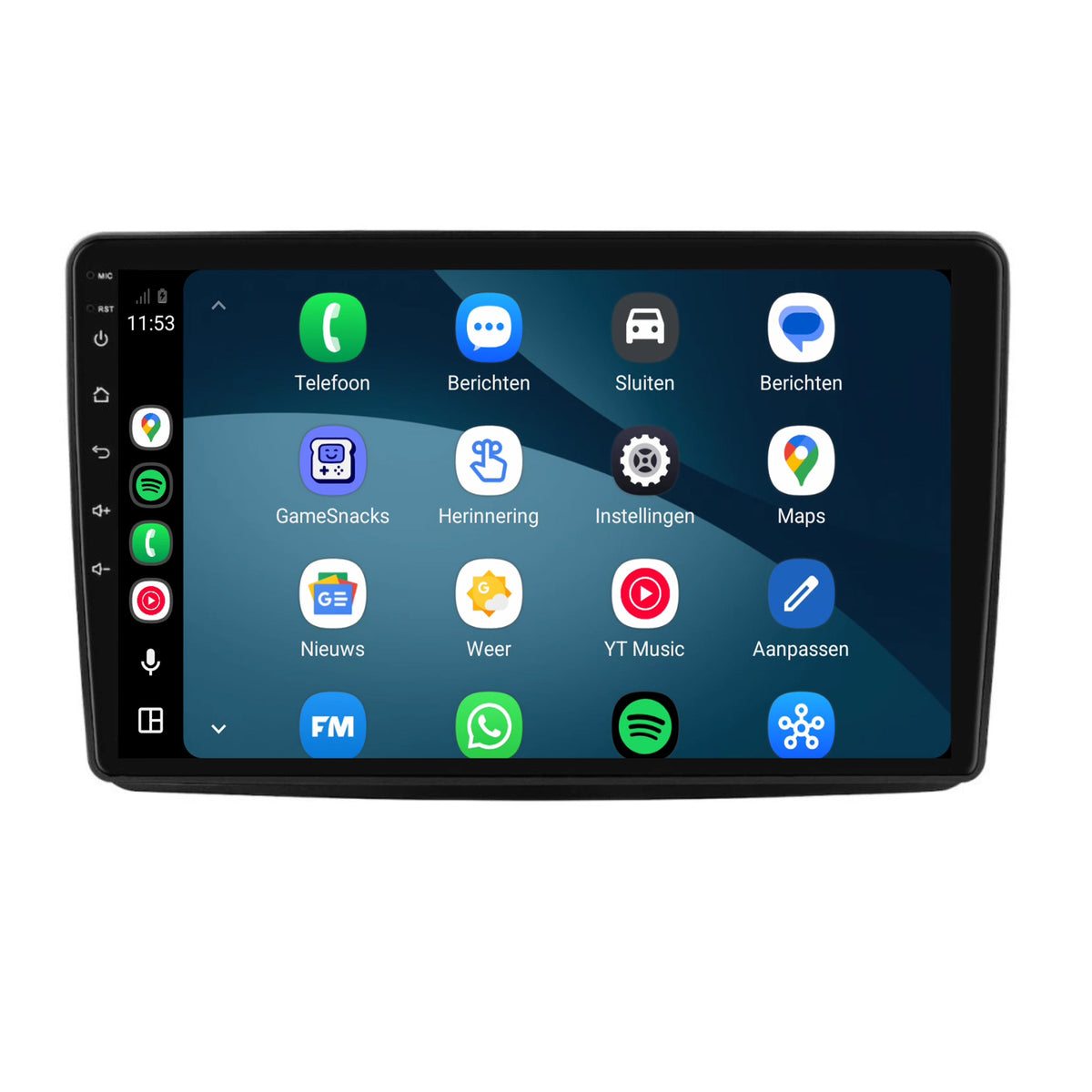 Fiat Panda CarPlay & Android Auto radio | 2003 t/m 2012 | 9 inch | Android 15